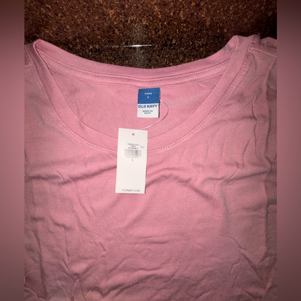 Old Navy Light Pink Scoop Neck Long Sleeve